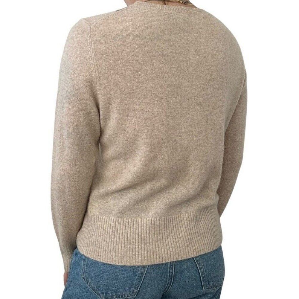 NWOT Apt 9 Womens Beige 100% Pure cashmere Preppy Argyle Cardigan sz L - Picture 6 of 7